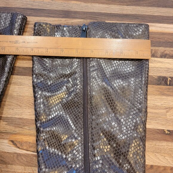 Naturalizer Women's Taelynn Brown Snake Embossed Leather Knee High Boots - Picture 8 of 13